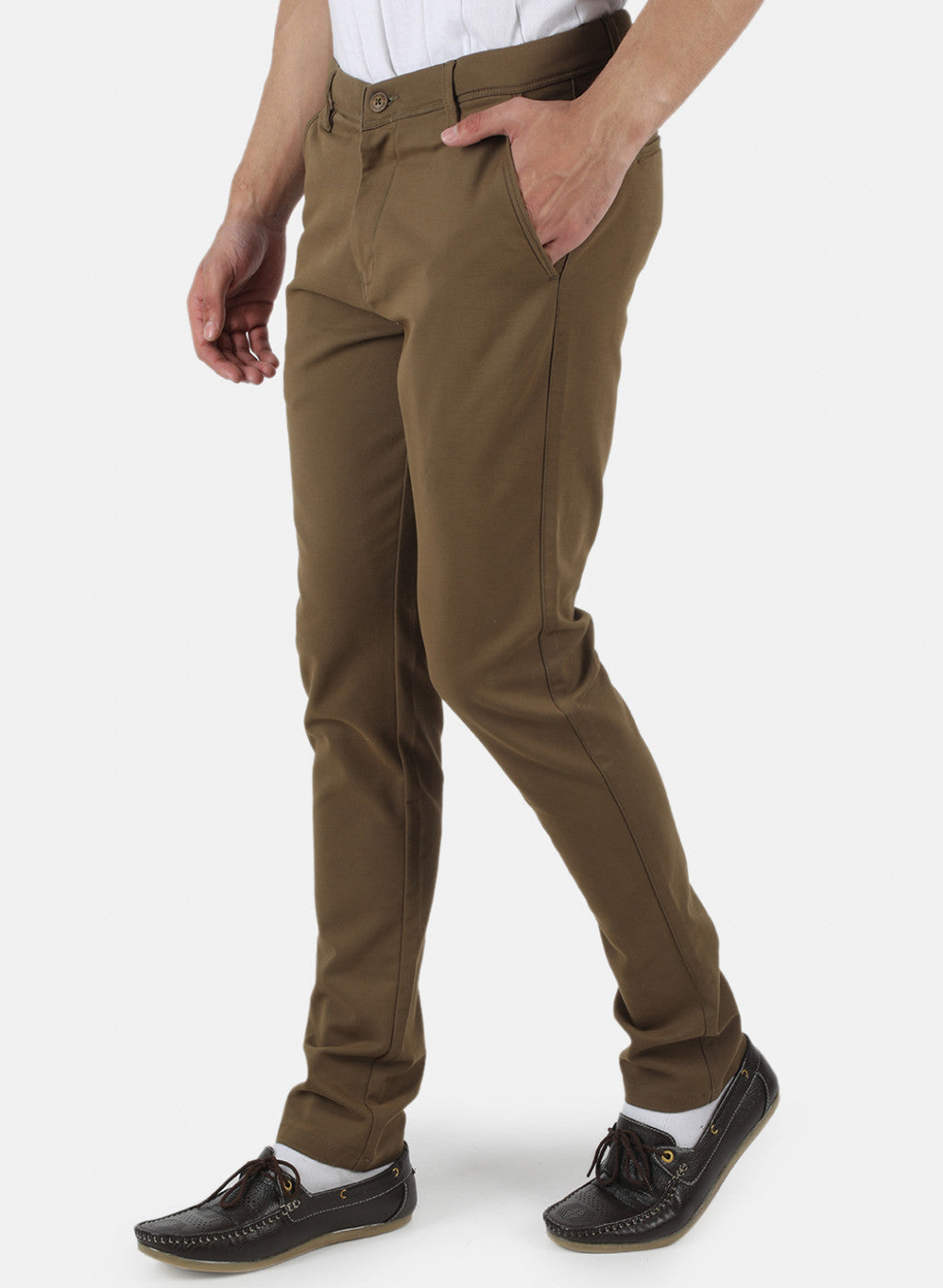 Men Olive Slim Fit Trouser