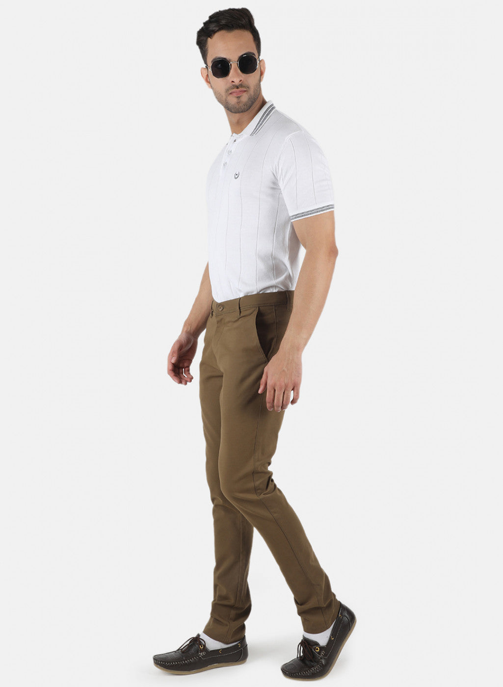 Men Olive Slim Fit Trouser