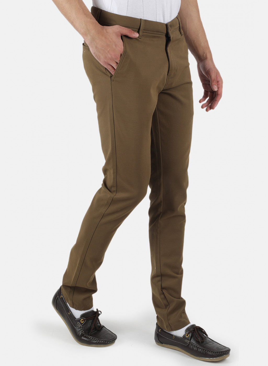 Men Olive Slim Fit Trouser