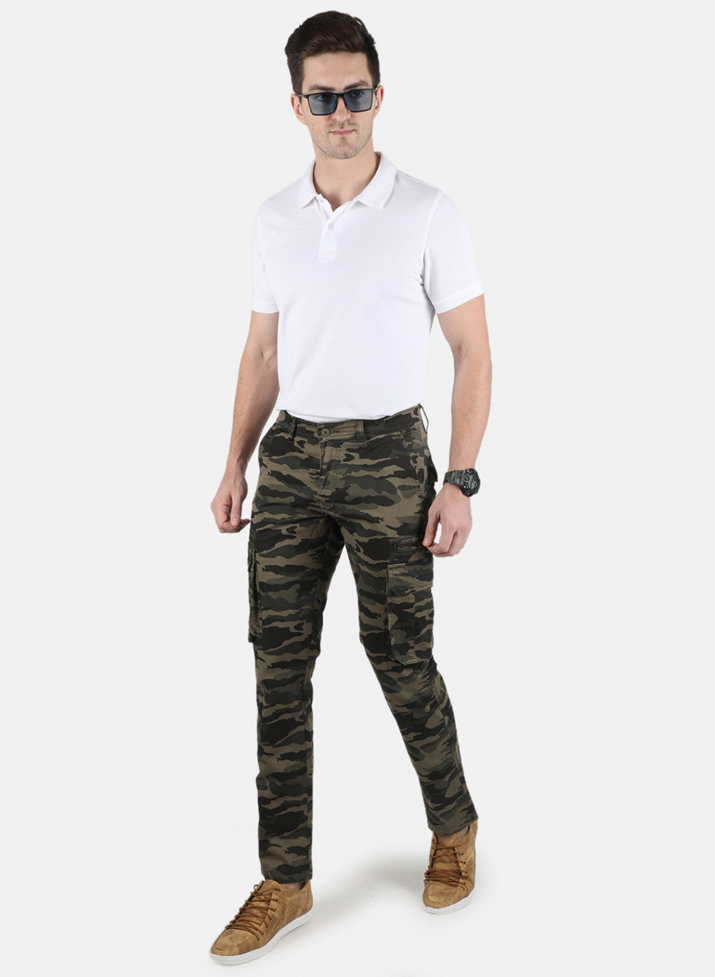 Men Olive Smart Fit Trouser