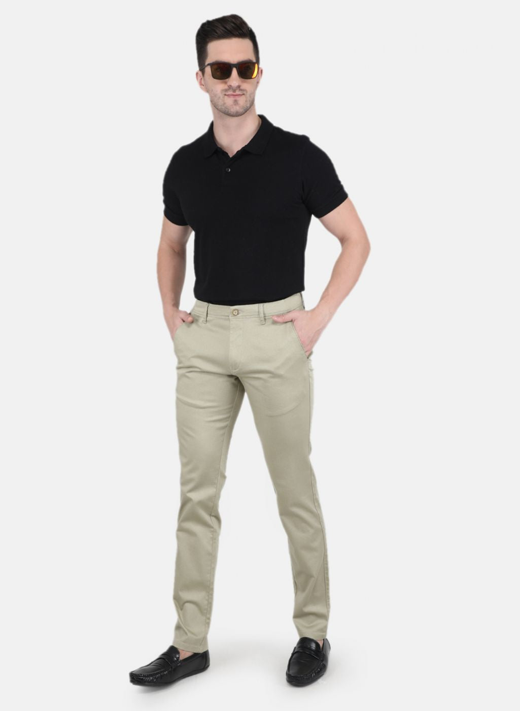 Men Green Smart Fit Trouser