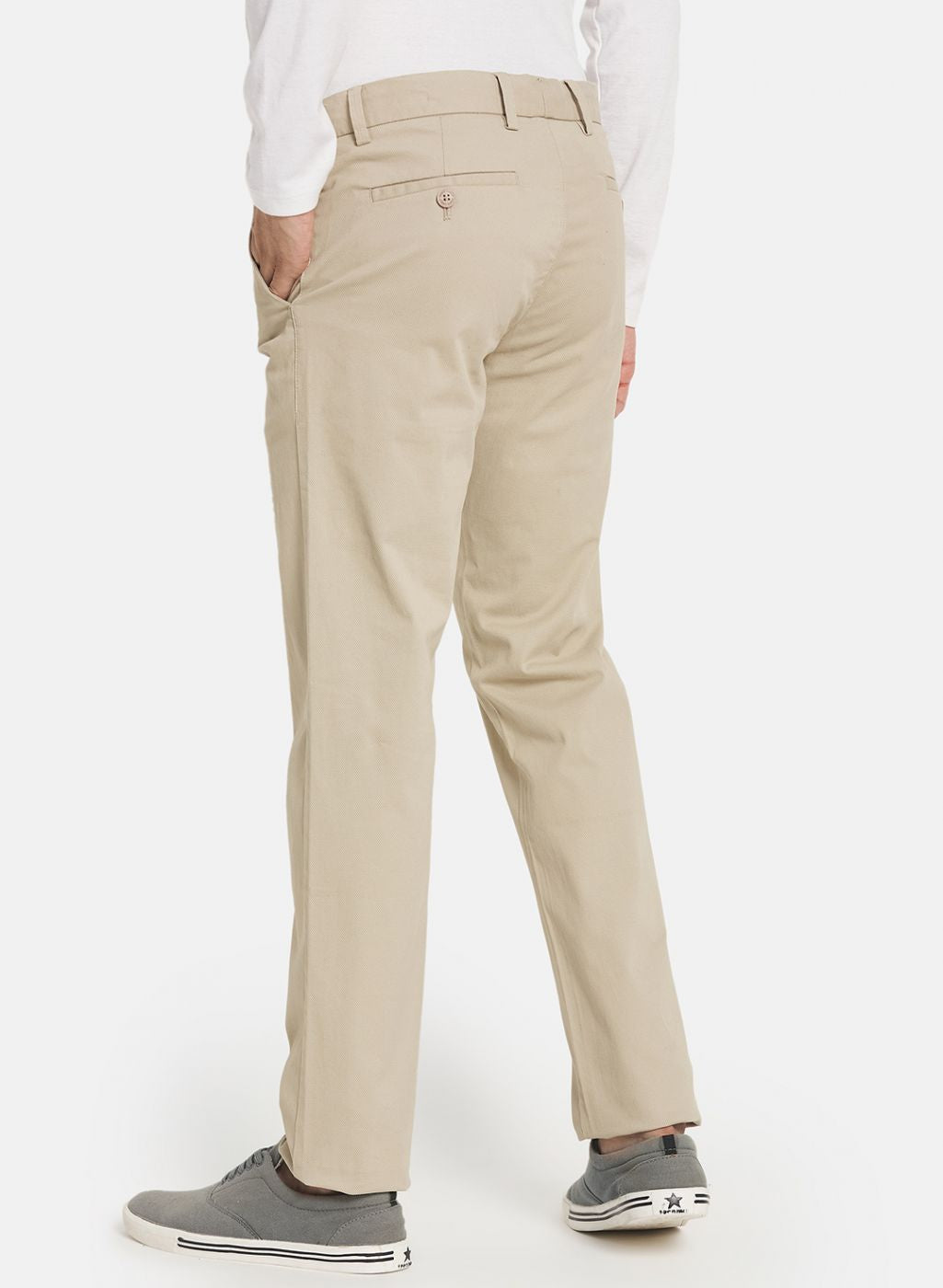 Men Beige Smart Fit Trouser