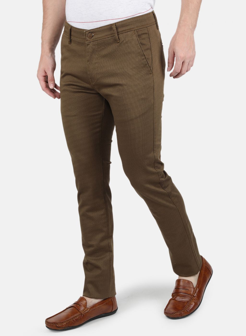 Men Khaki Smart Fit Trouser