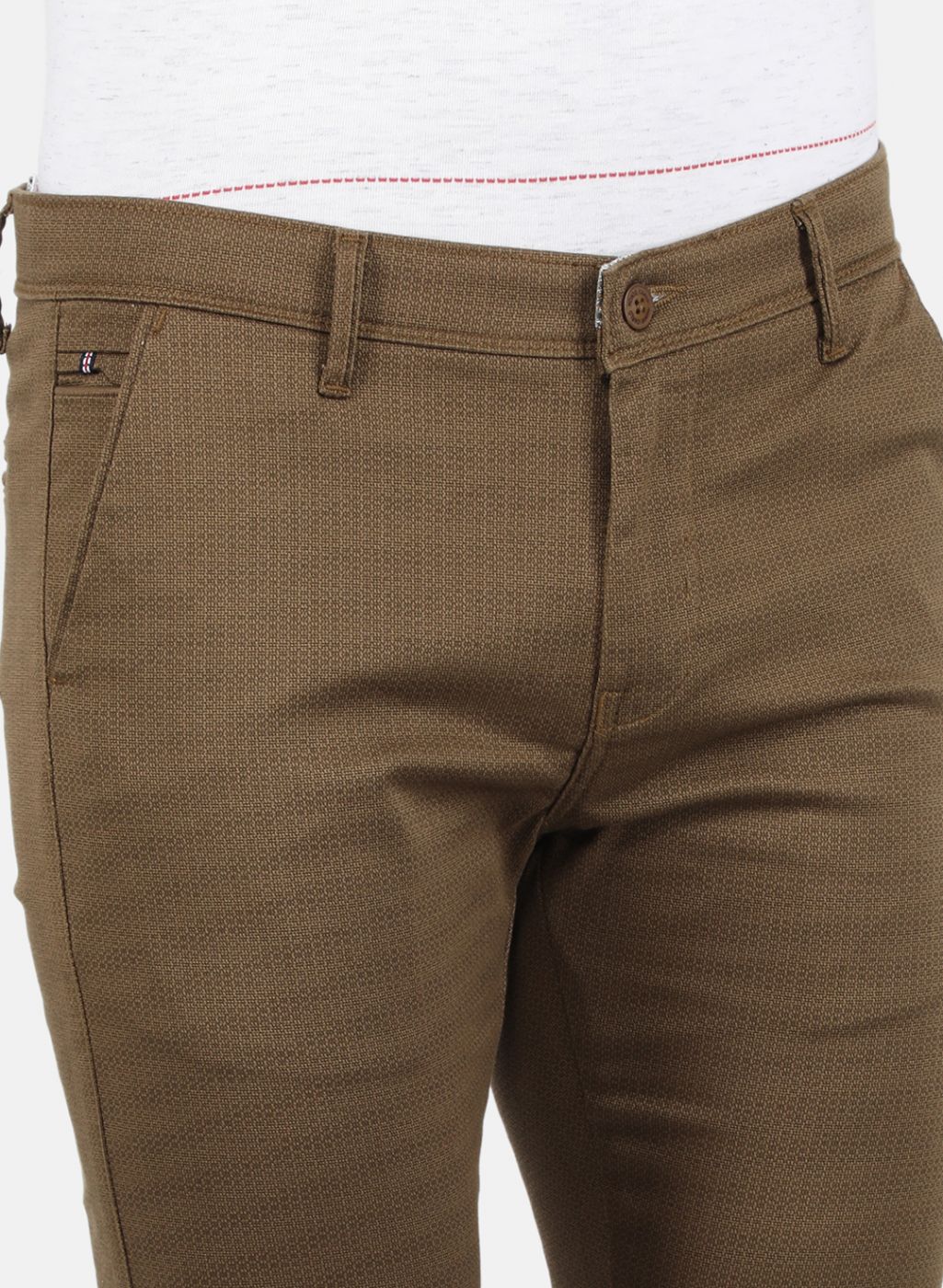 Men Khaki Smart Fit Trouser