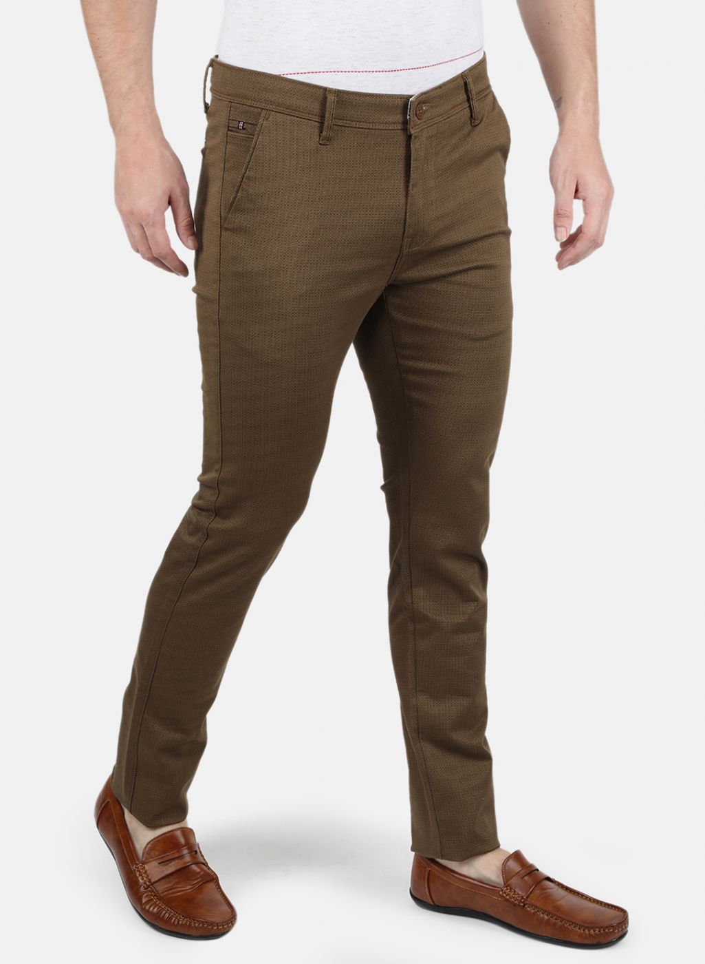 Men Khaki Smart Fit Trouser