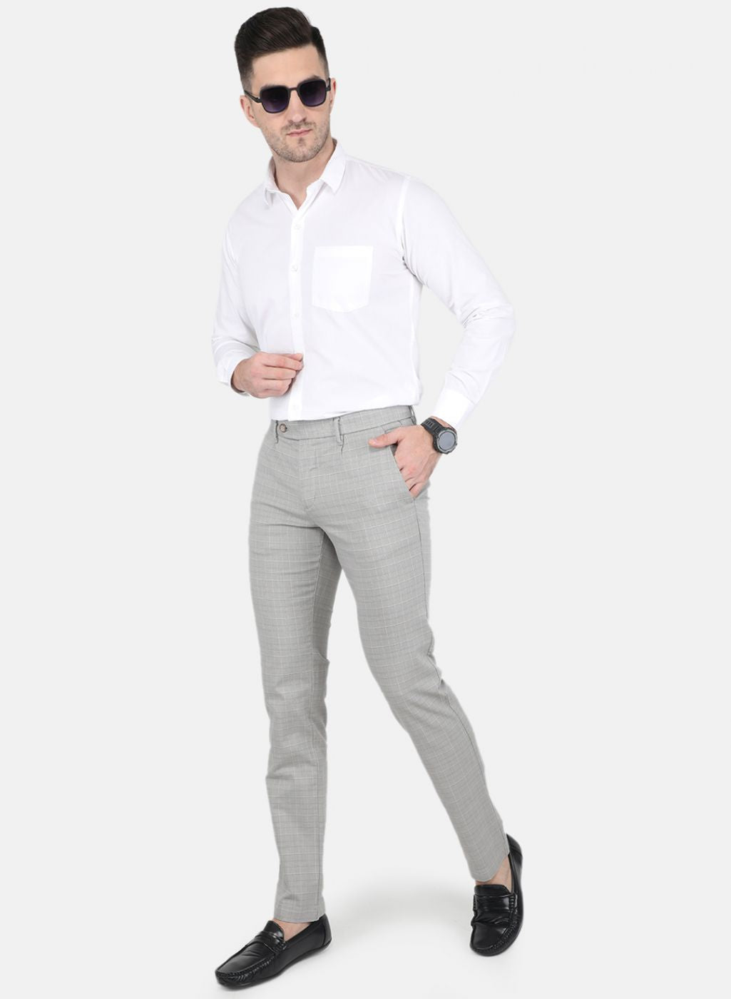 Men Grey Smart Fit Trouser