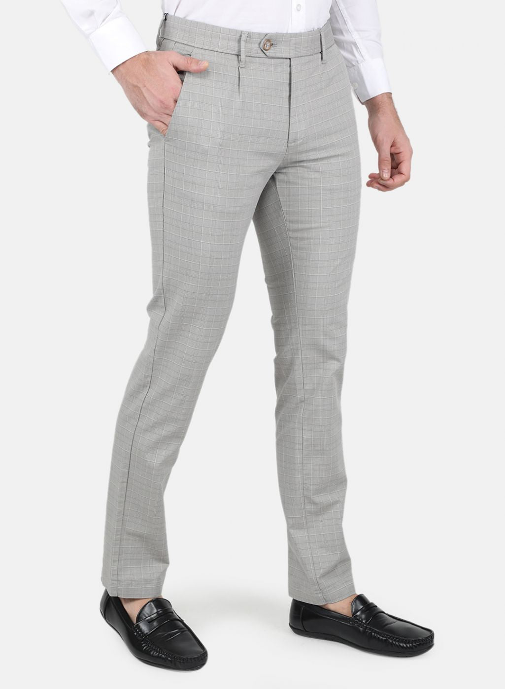 Men Grey Smart Fit Trouser