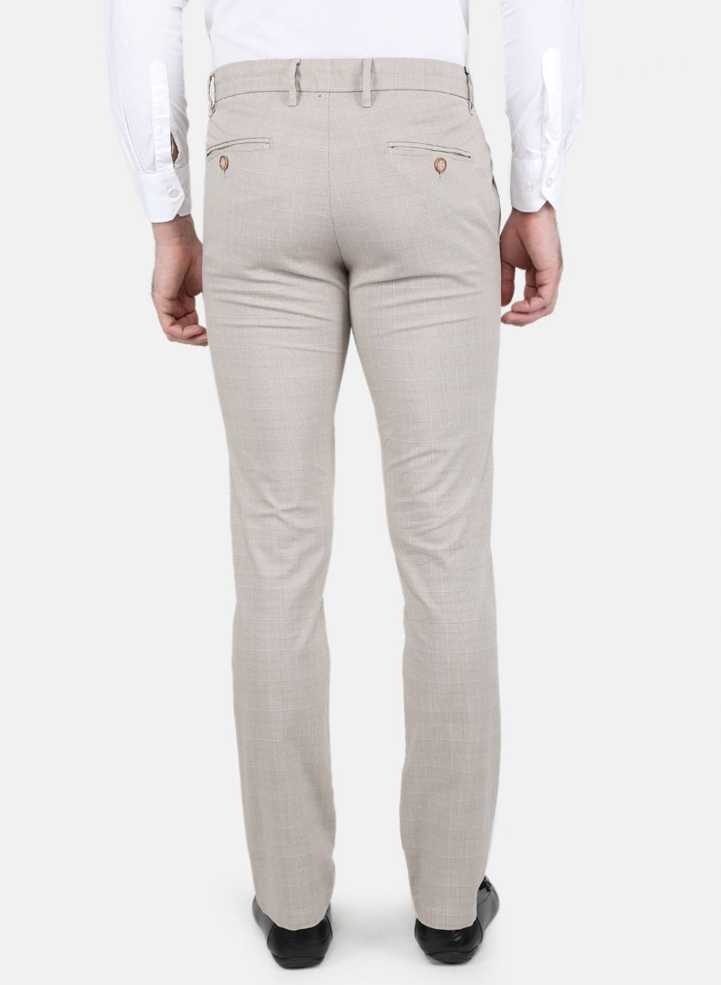 Men Beige Smart Fit Trouser