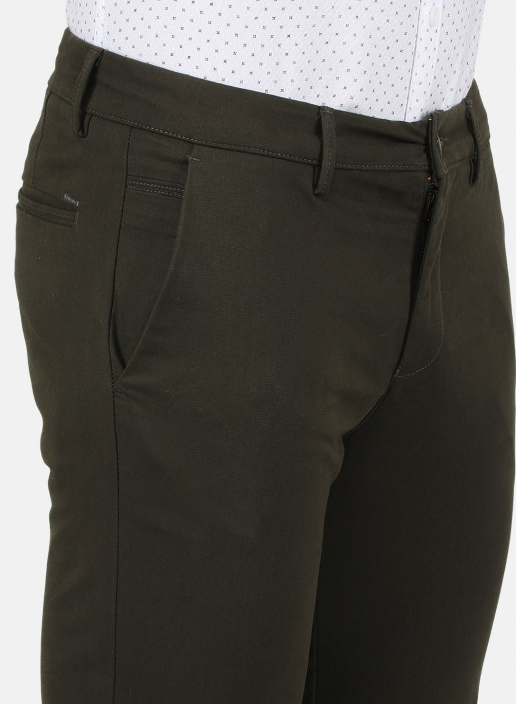 Men Olive Slim Fit Trouser