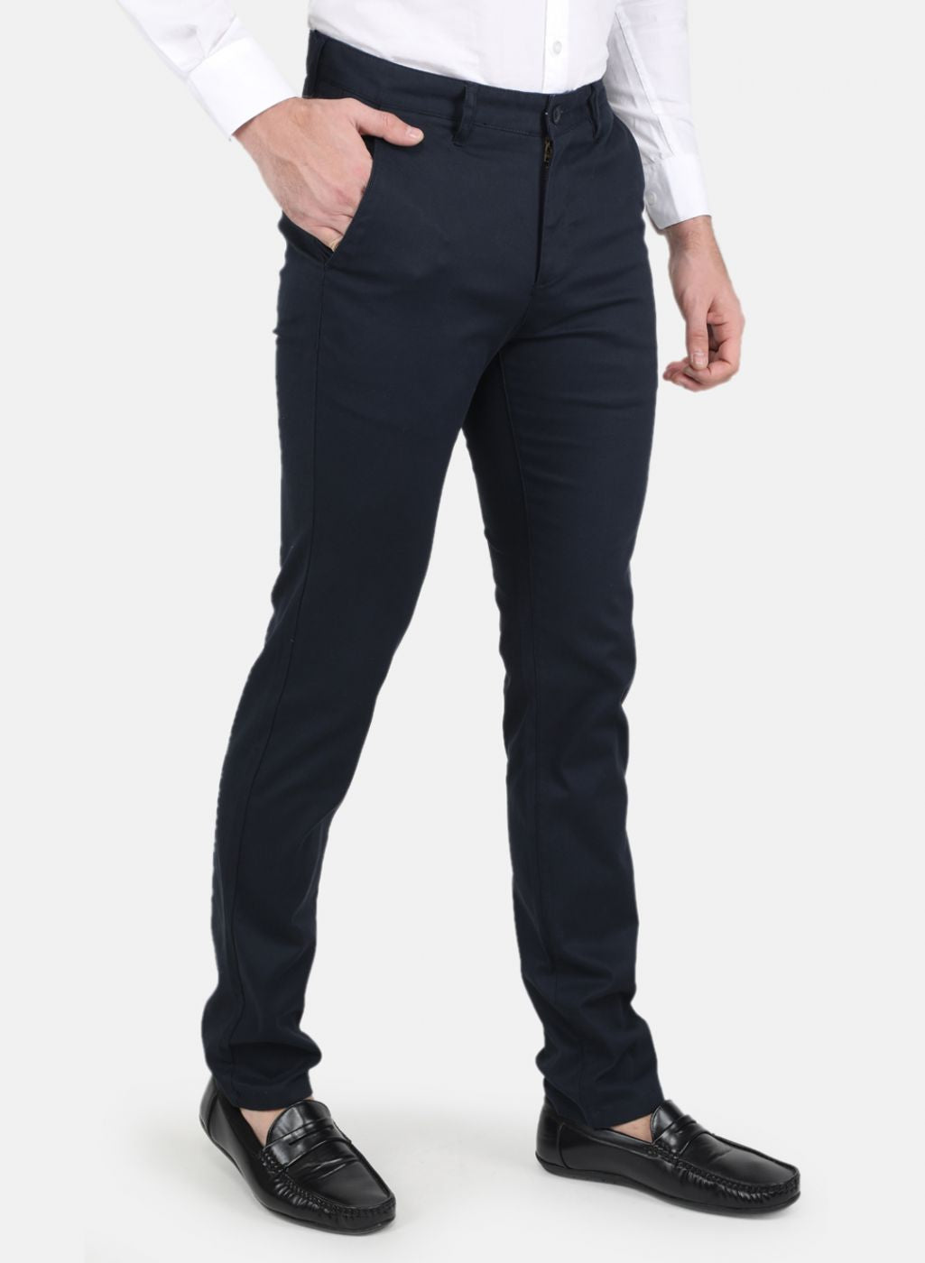 Men NAvy Blue Smart Fit Trouser