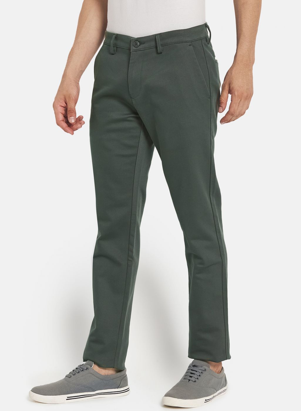 Men Green Smart Fit Trouser