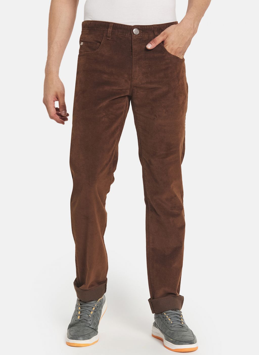 Men Brown Smart Fit Trouser