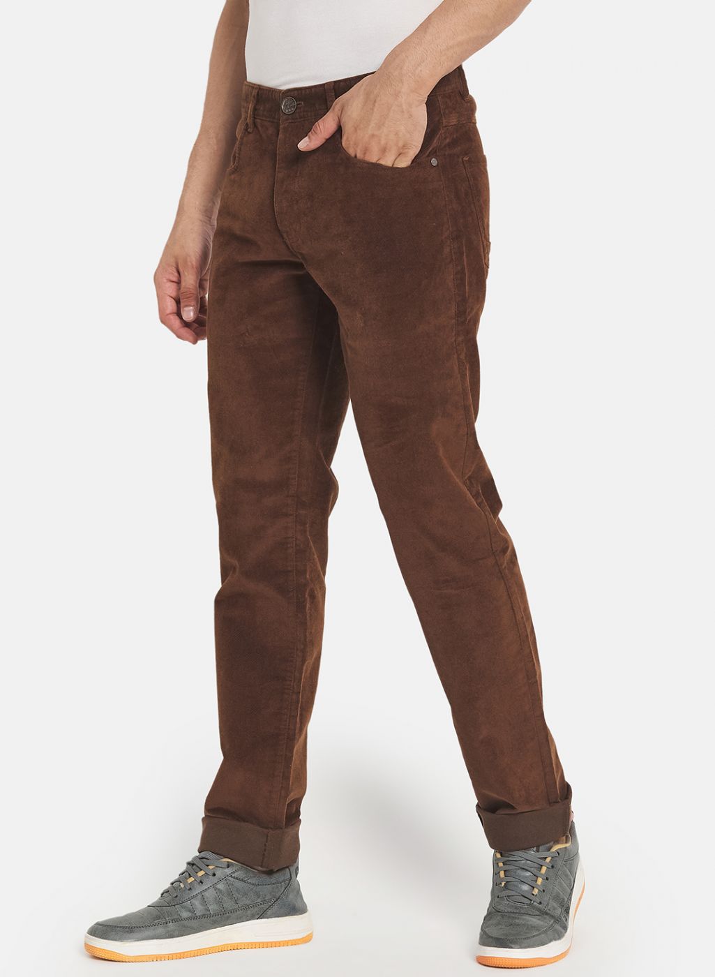 Men Brown Smart Fit Trouser