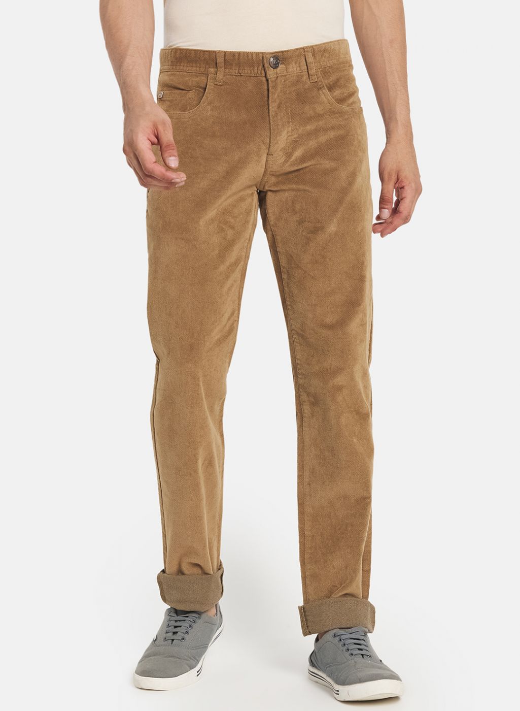 Men Khaki Smart Fit Trouser