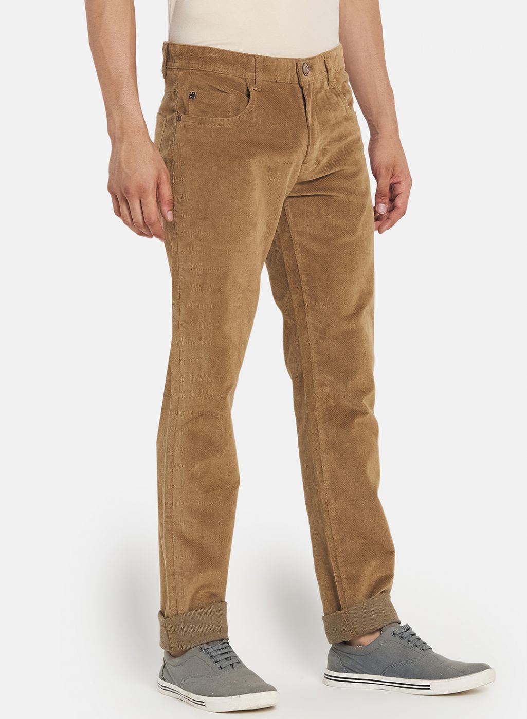 Men Khaki Smart Fit Trouser