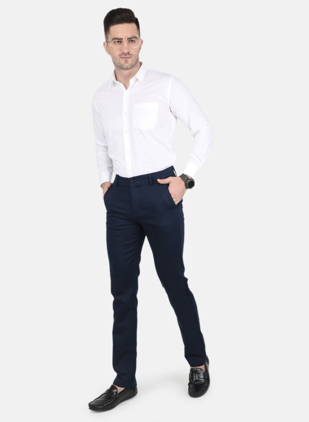 Men Blue Slim Fit Trouser