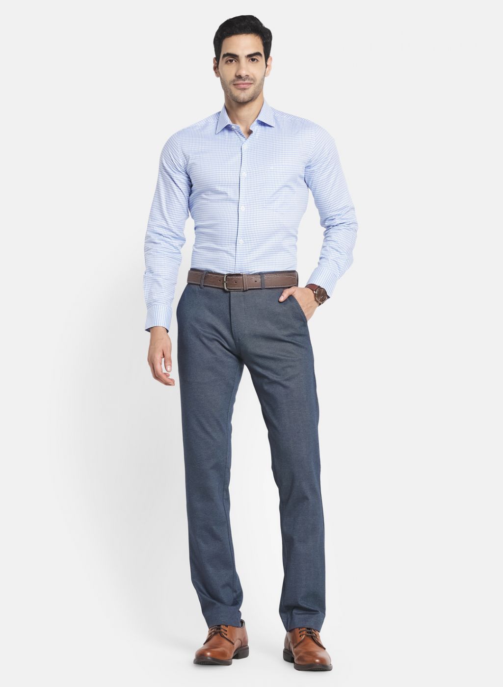 Men Blue Slim Fit Trouser