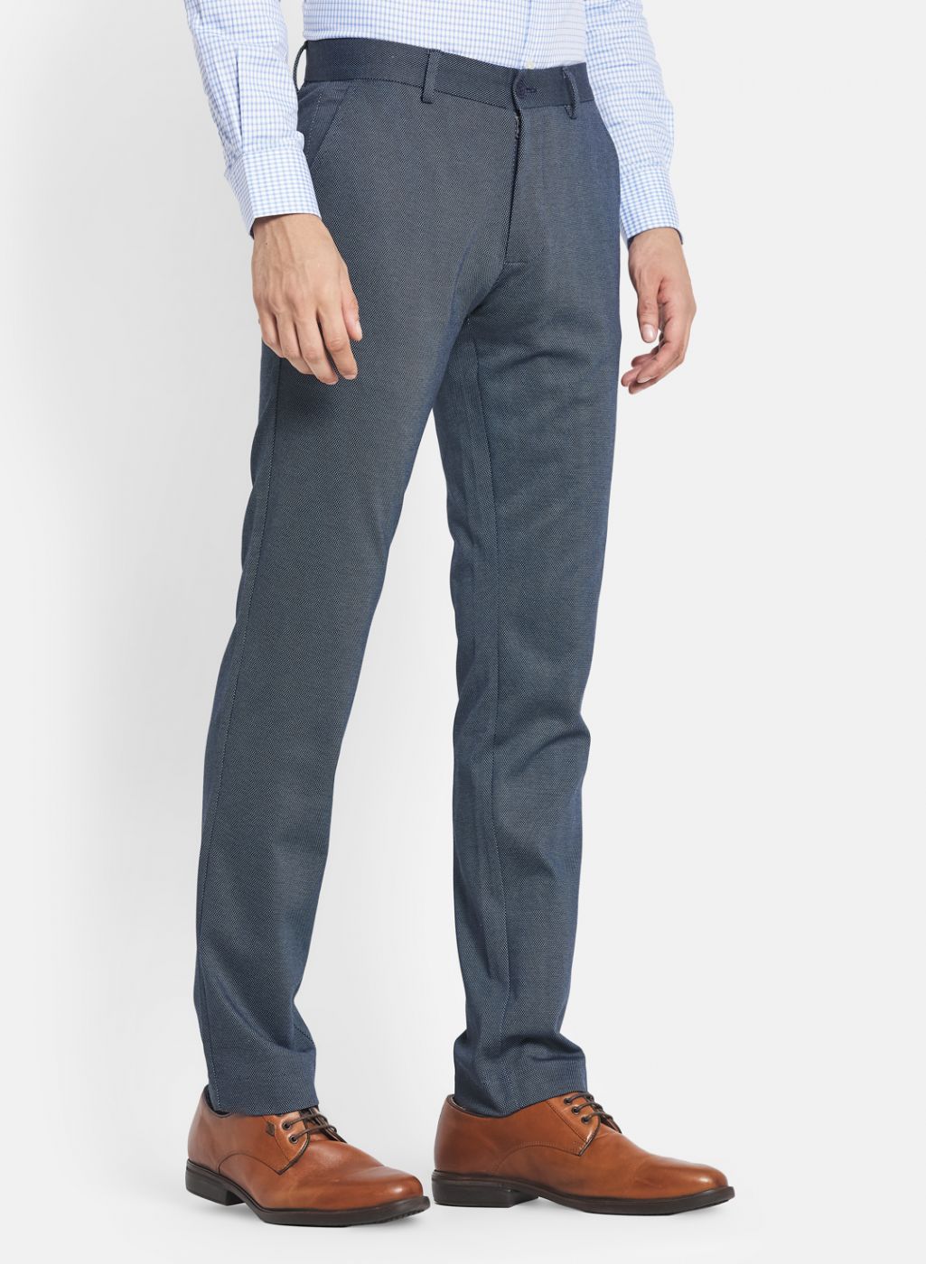 Men Blue Slim Fit Trouser