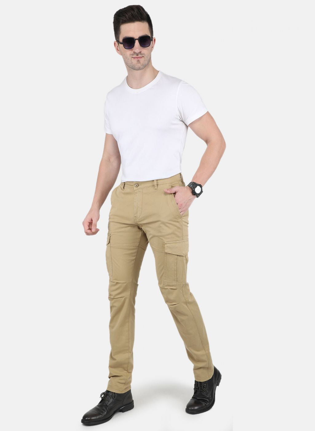 Men Khaki Smart Fit Trouser