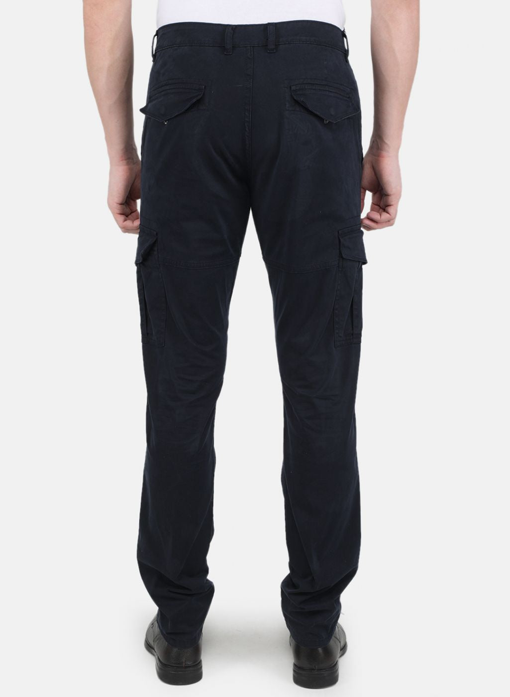 Men Navy Blue Smart Fit Trouser