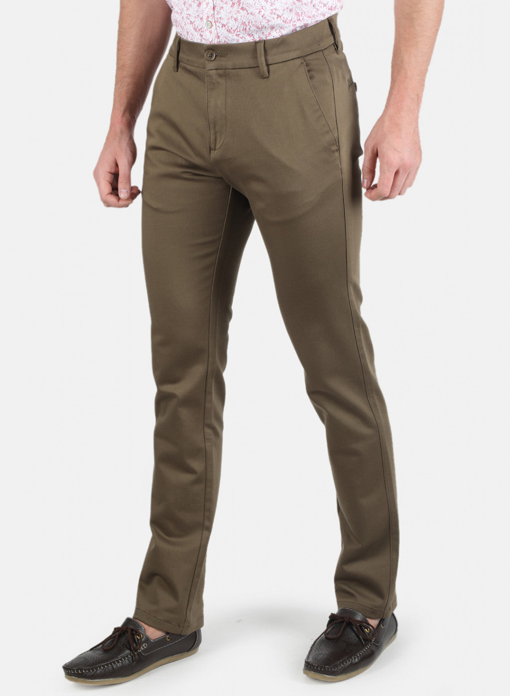 Men Olive Regular Fit Trouser