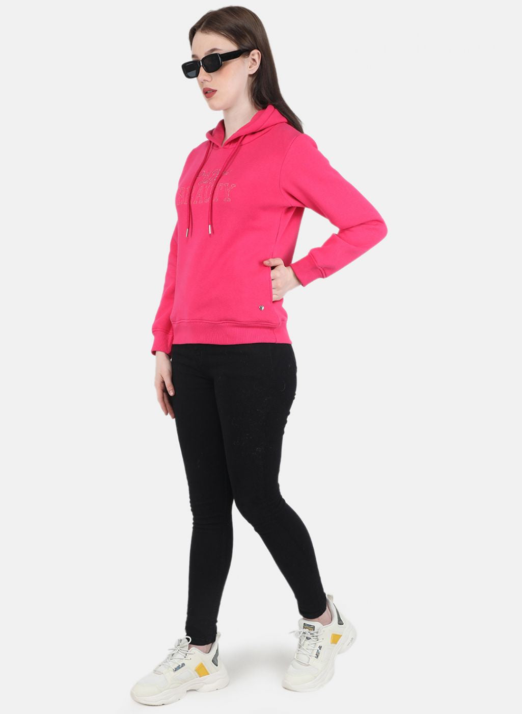 Women Pink Embroidered Sweatshirt