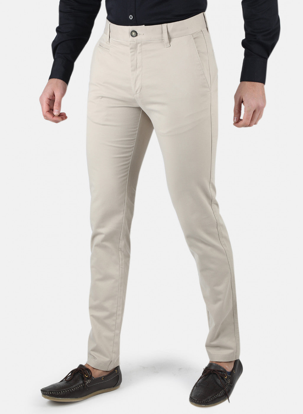 Men Cream Smart Fit Trouser