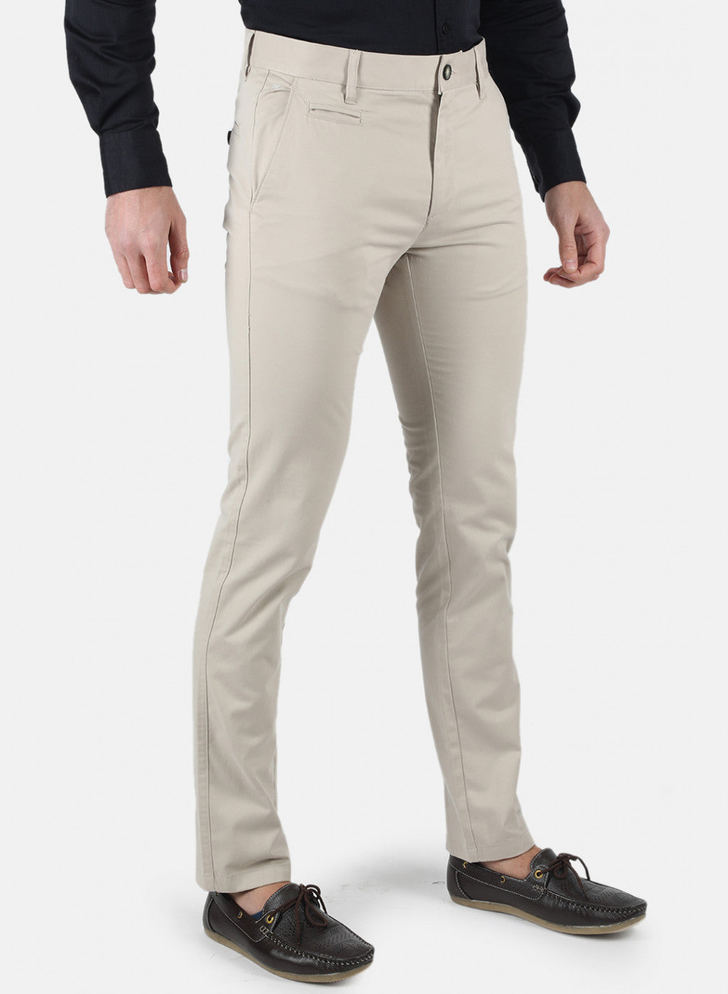 Men Cream Smart Fit Trouser