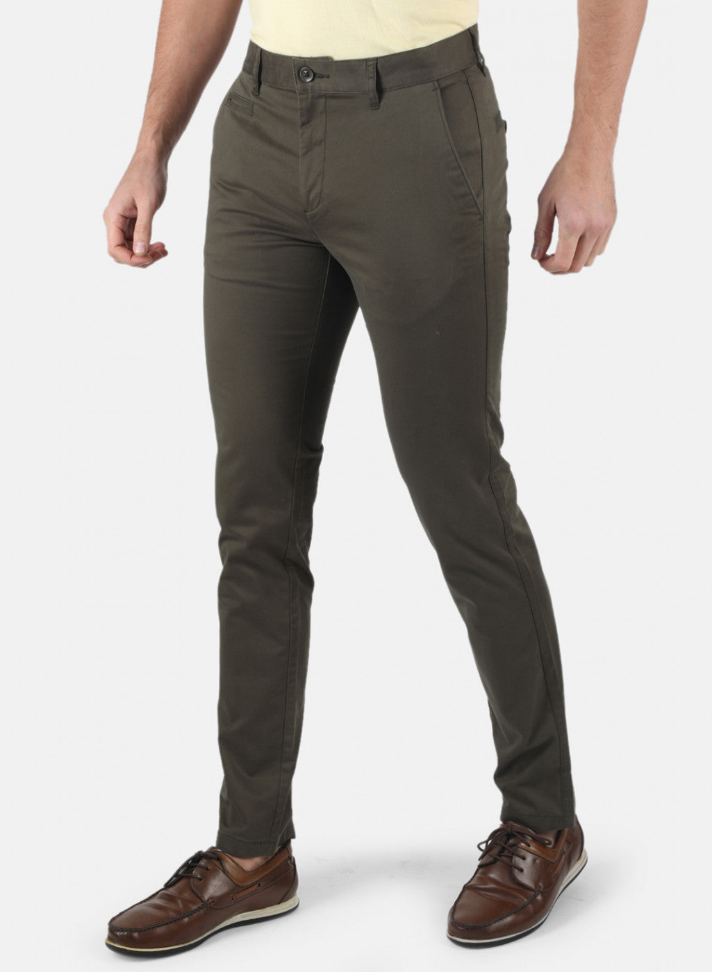 Men Olive Smart Fit Trouser