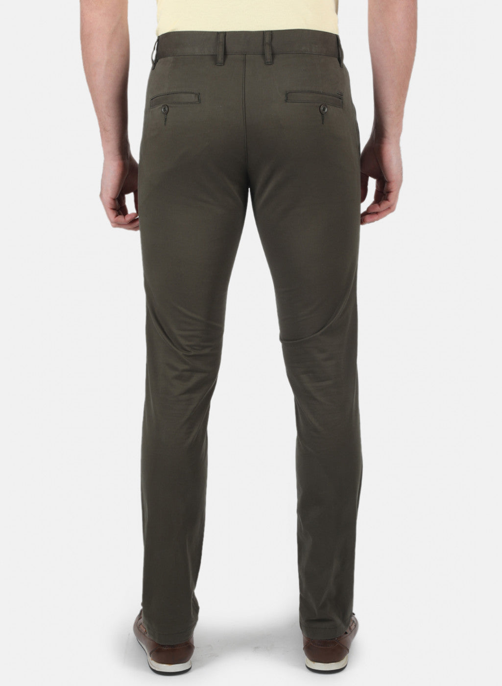 Men Olive Smart Fit Trouser