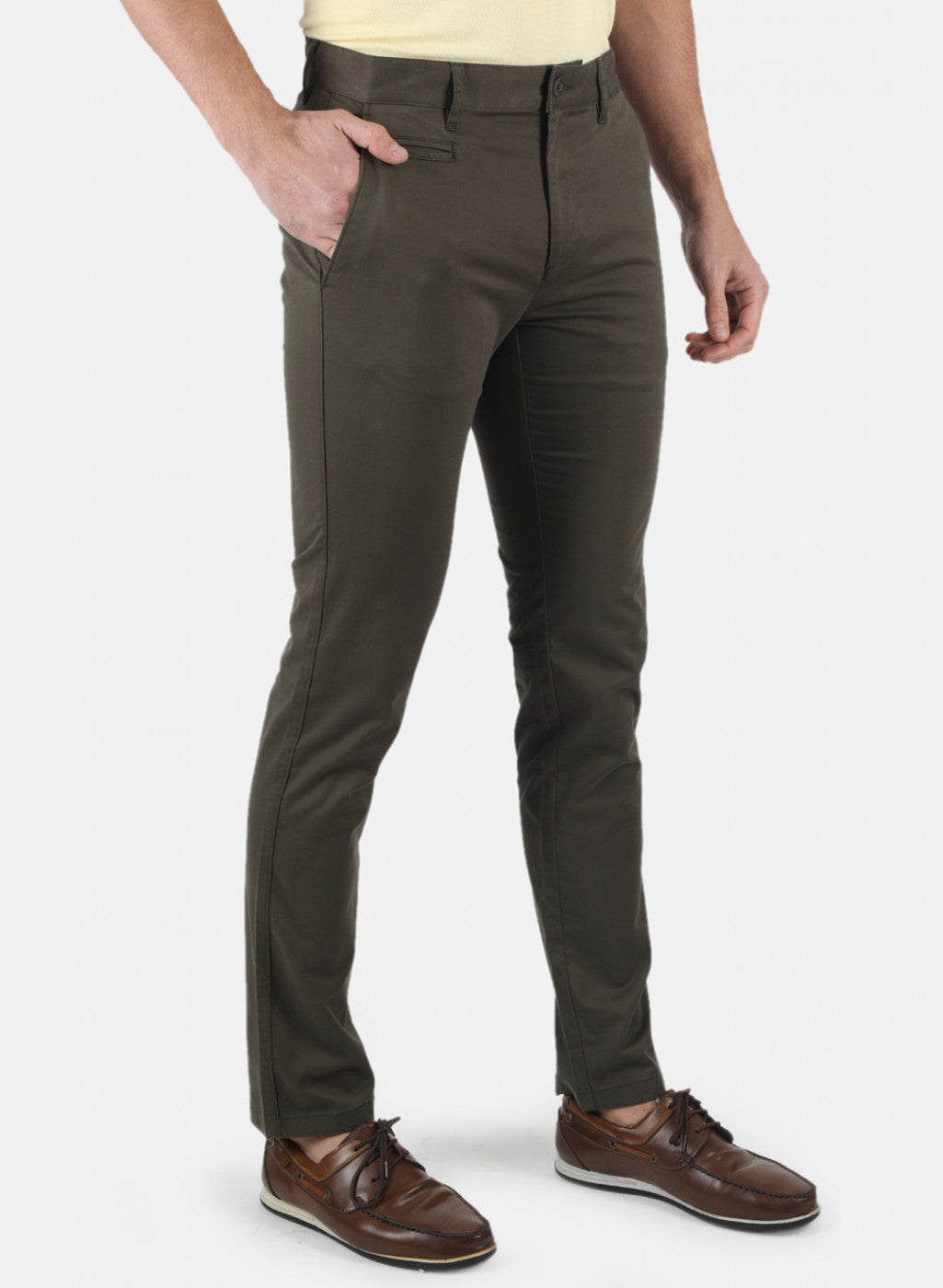 Men Olive Smart Fit Trouser