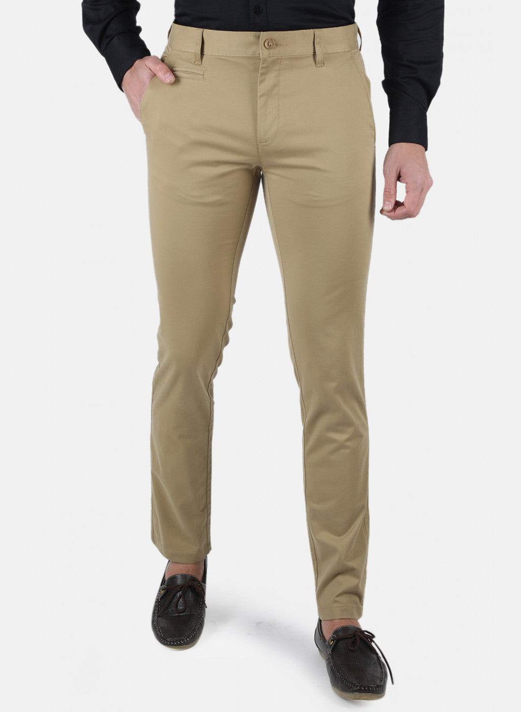 Men Khaki Smart Fit Trouser