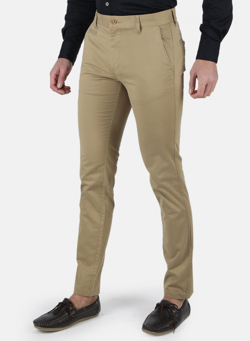 Men Khaki Smart Fit Trouser