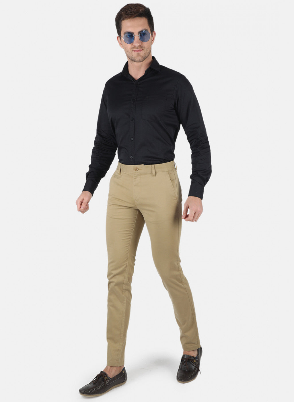 Men Khaki Smart Fit Trouser