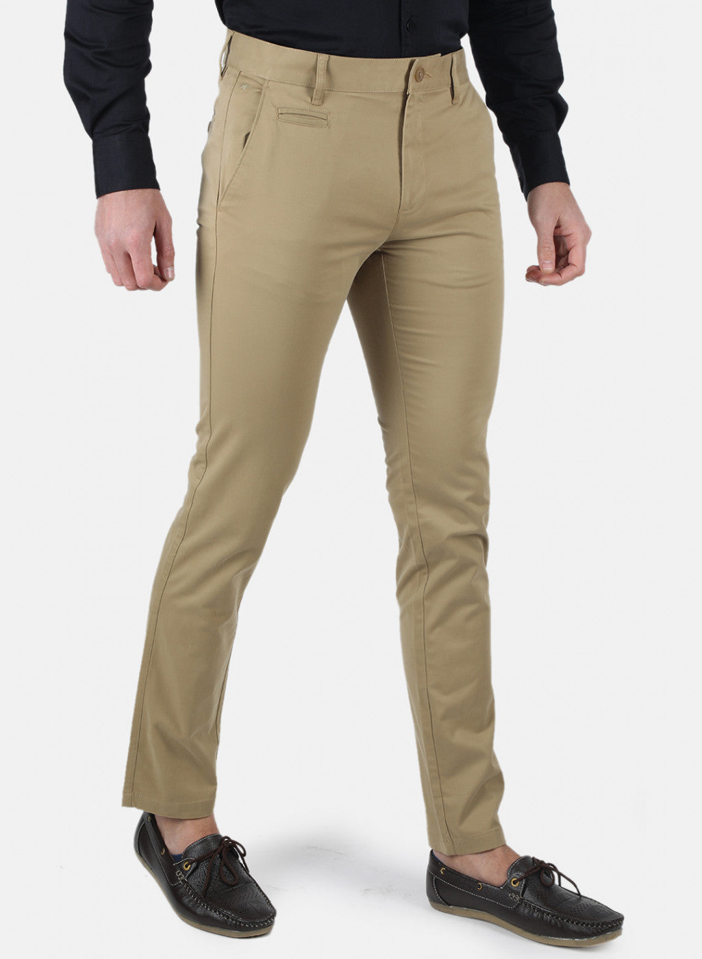 Men Khaki Smart Fit Trouser