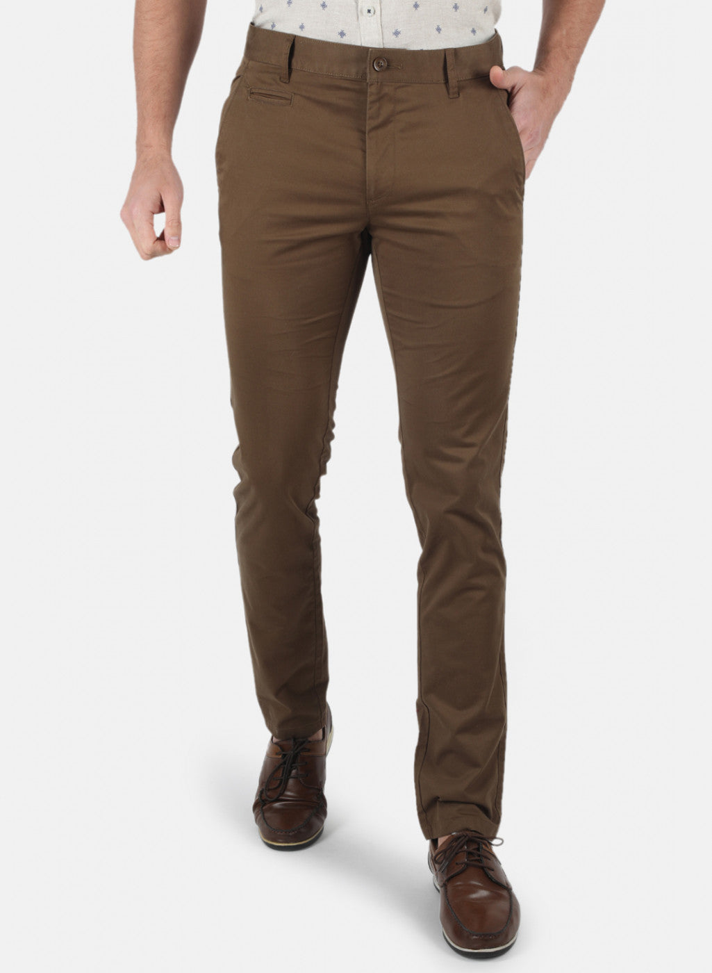 Men Brown Smart Fit Trouser