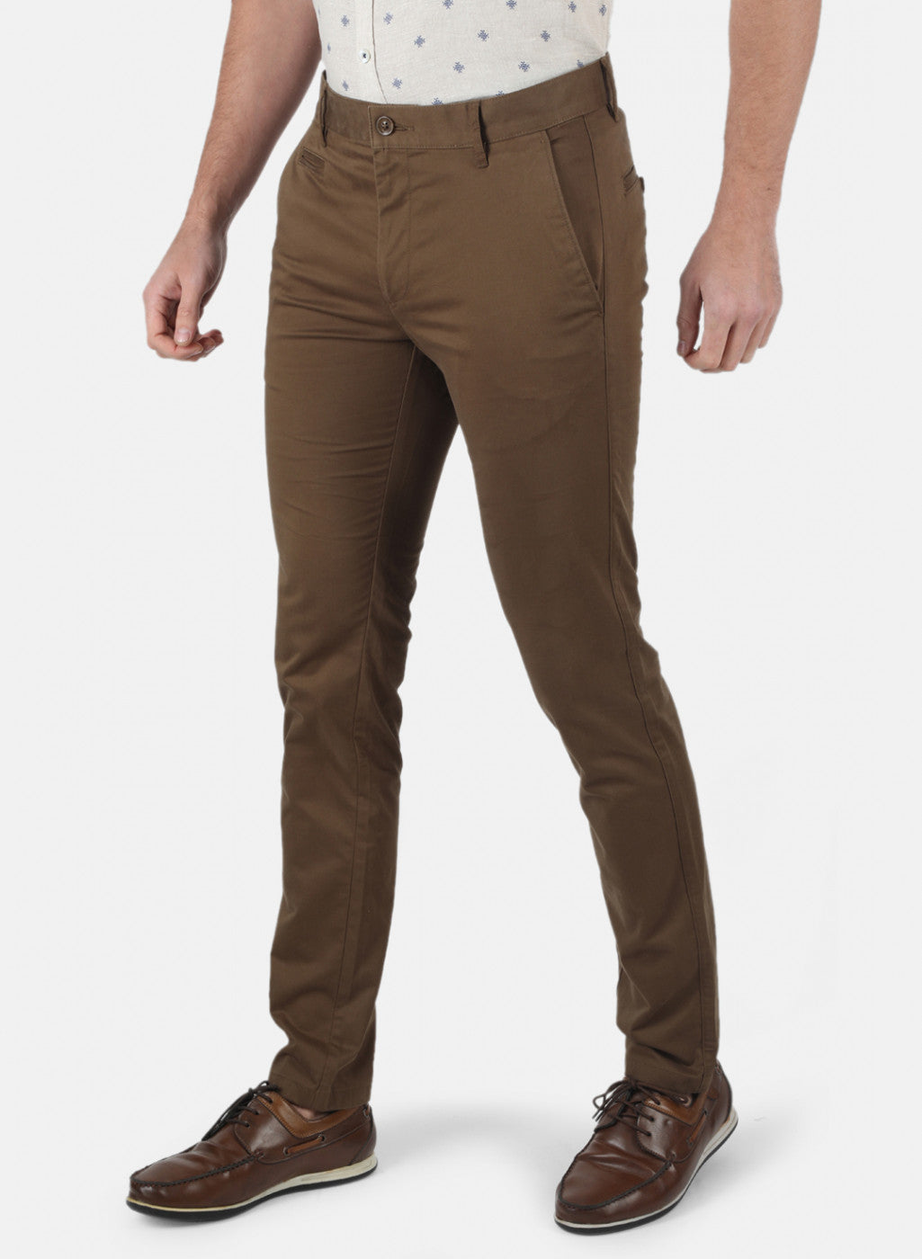 Men Brown Smart Fit Trouser