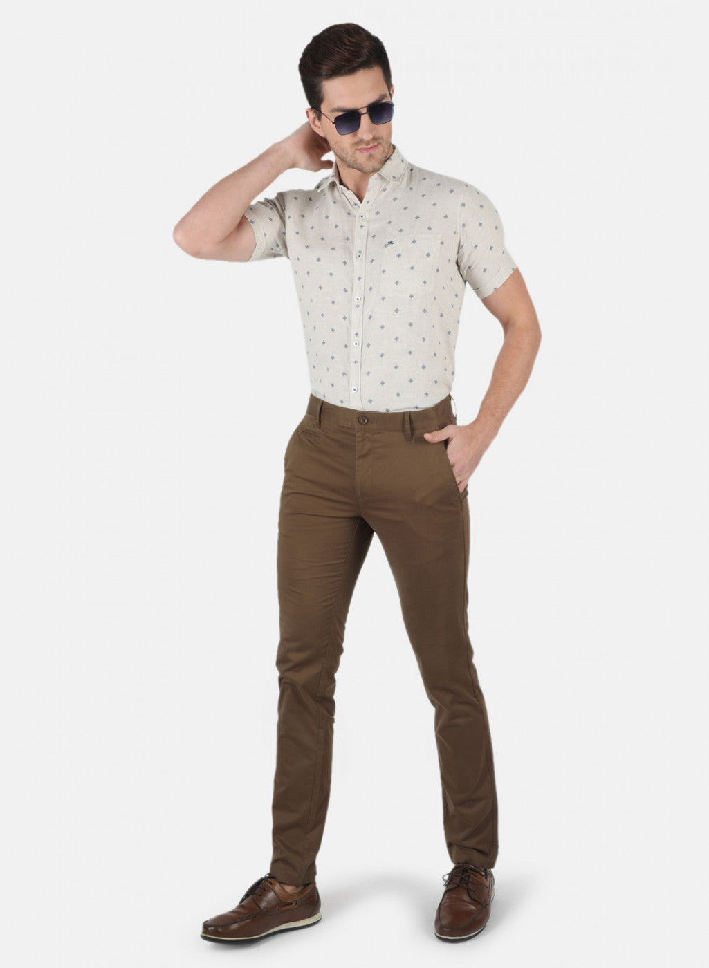 Men Brown Smart Fit Trouser