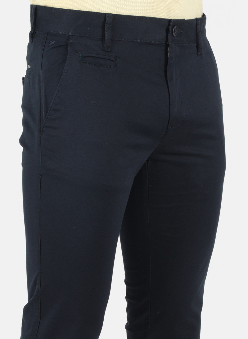 Men Navy Blue Smart Fit Trouser