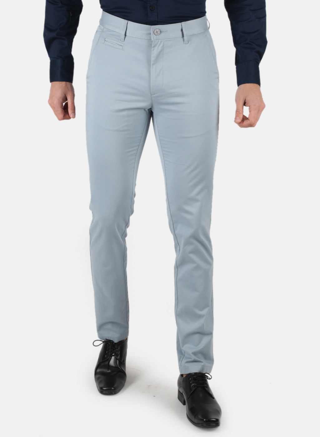 Men Sky Blue Smart Fit Trouser