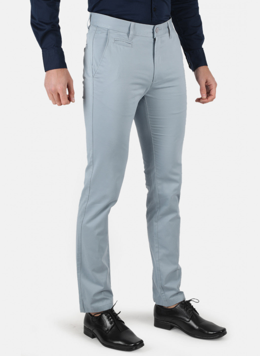 Men Sky Blue Smart Fit Trouser