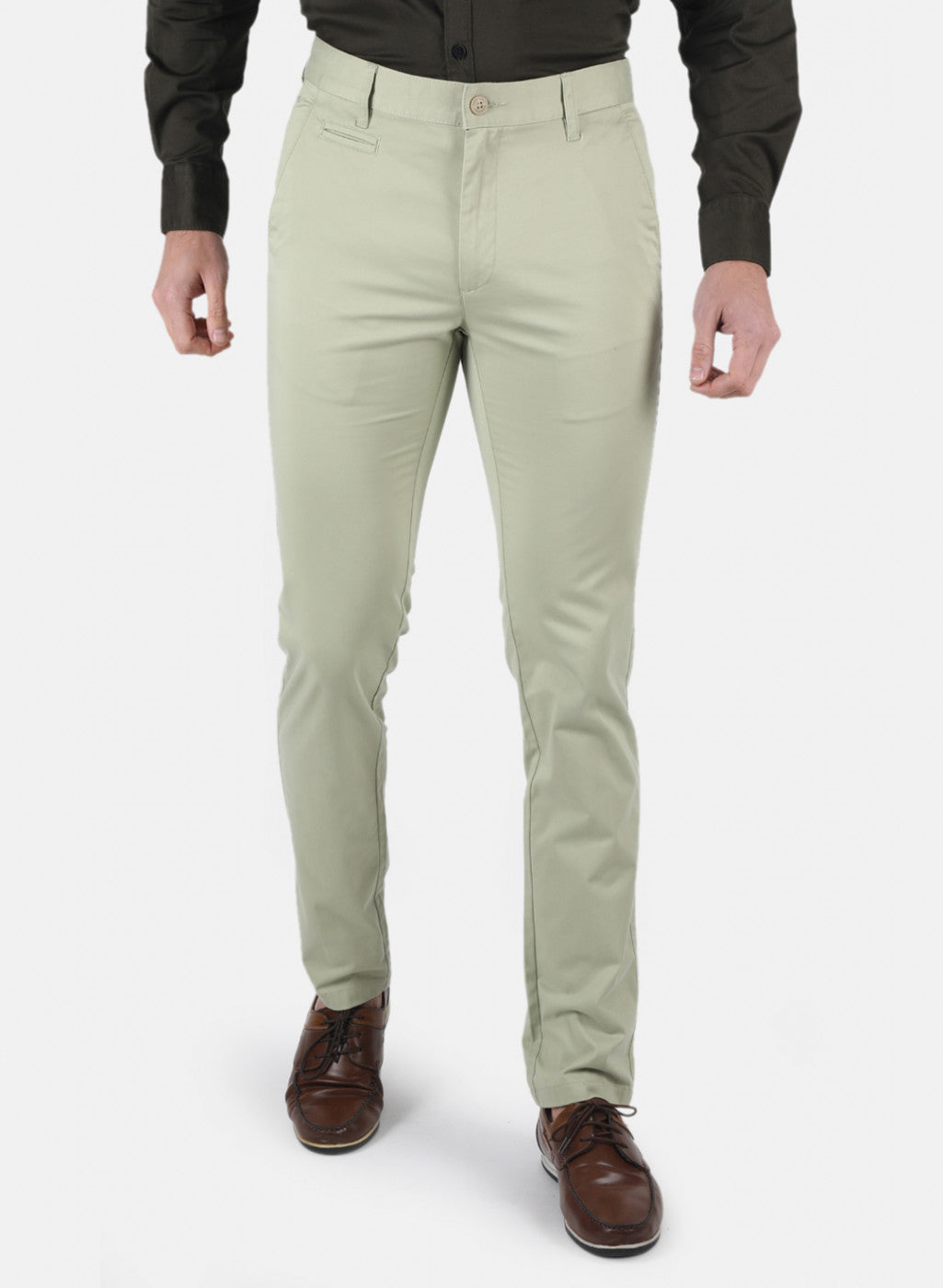 Men Green Smart Fit Trouser