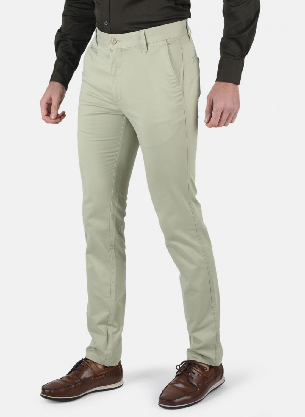 Men Green Smart Fit Trouser