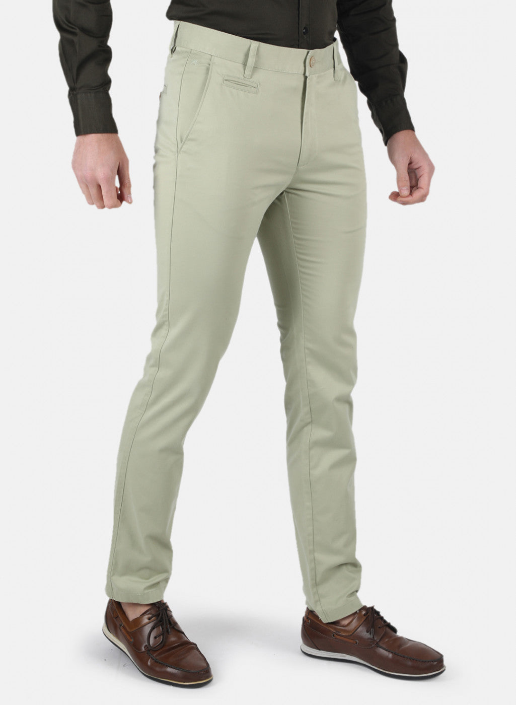 Men Green Smart Fit Trouser