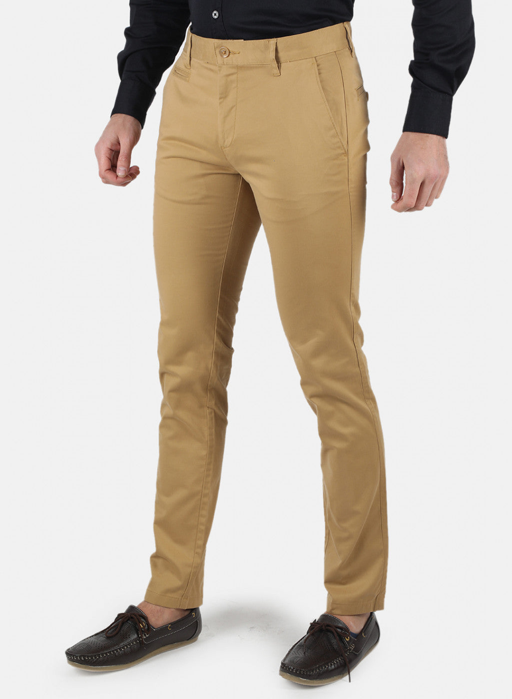 Men Mustard Smart Fit Trouser