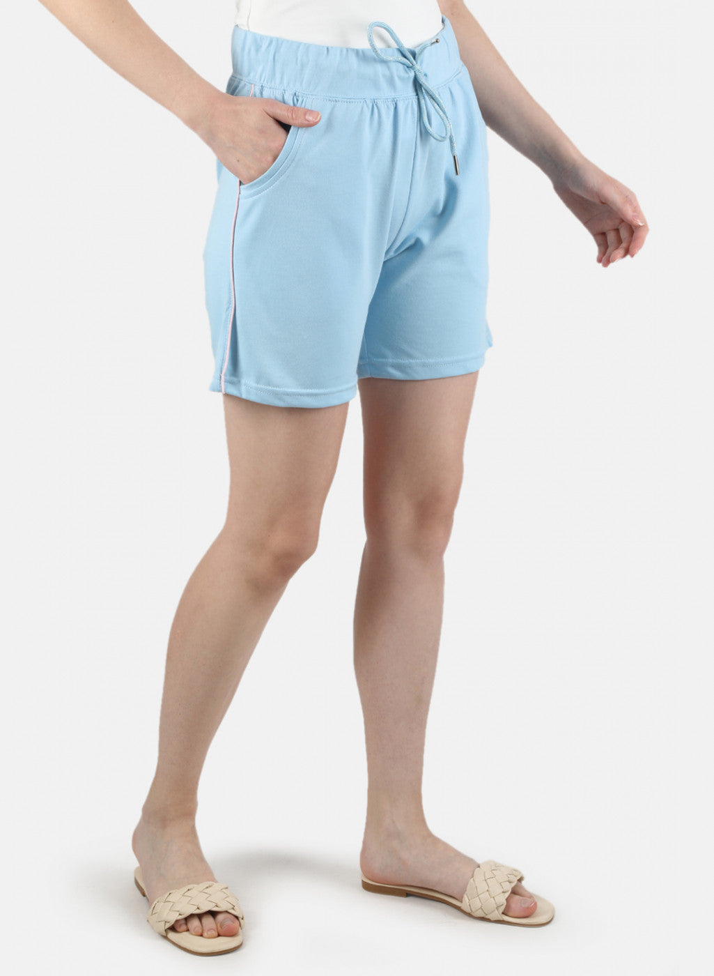 Women Blue Plain Short