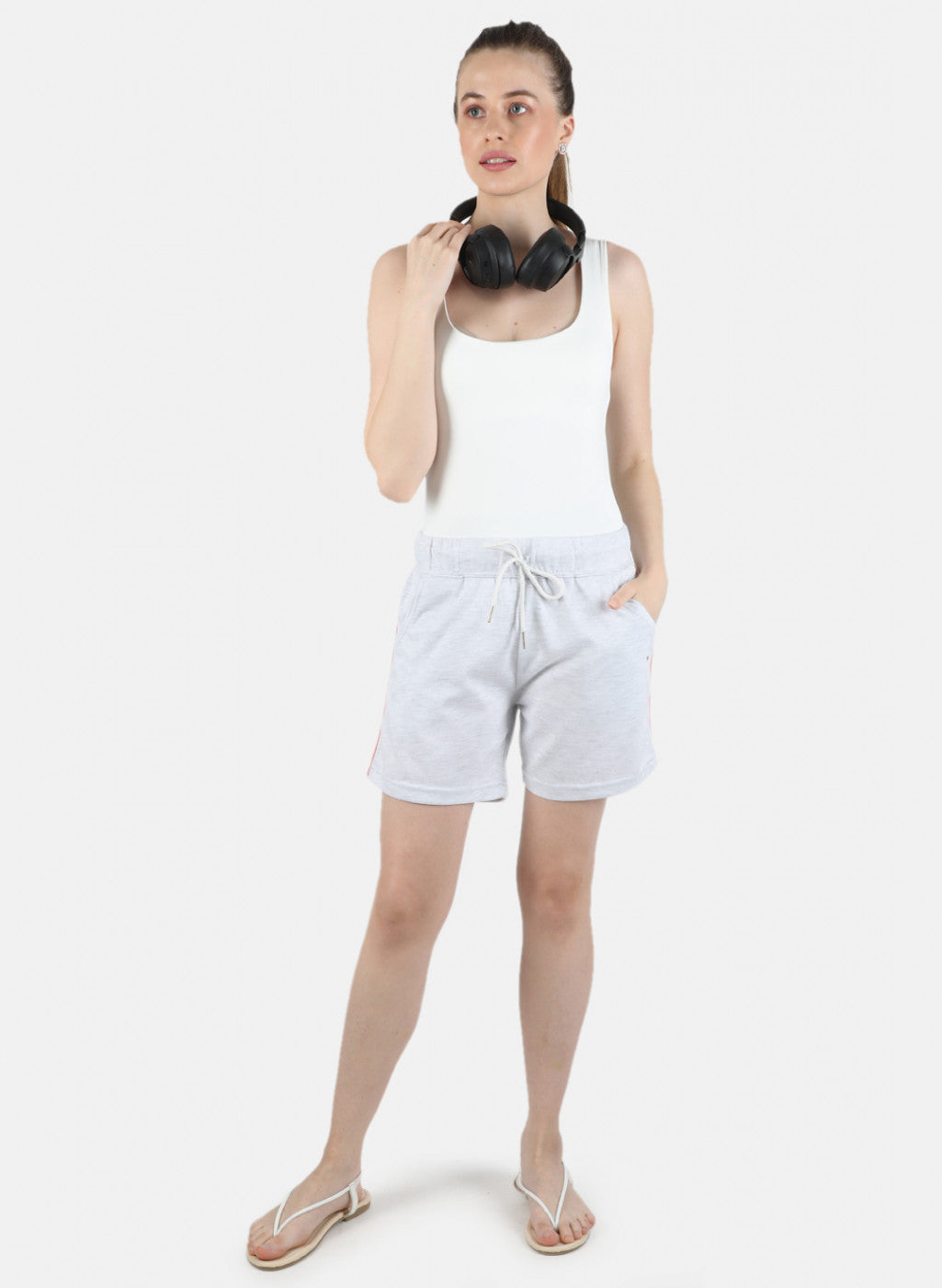 Women Grey Plain Short