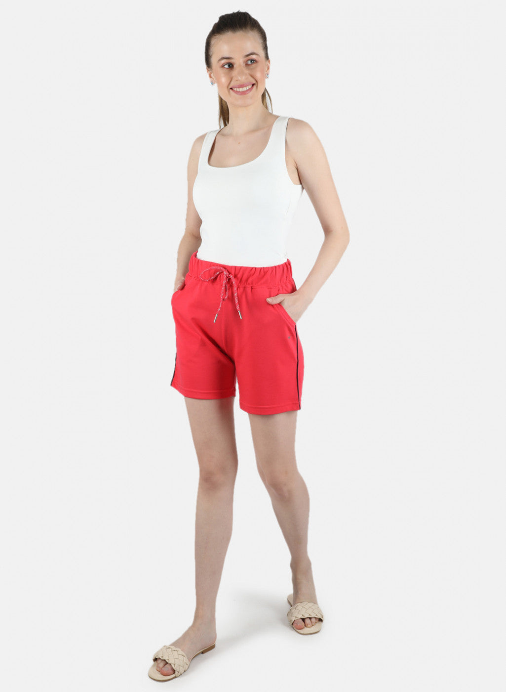 Women Pink Plain Short