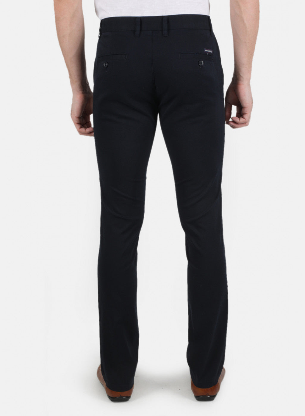 Men Navy Blue Smart Fit Trouser