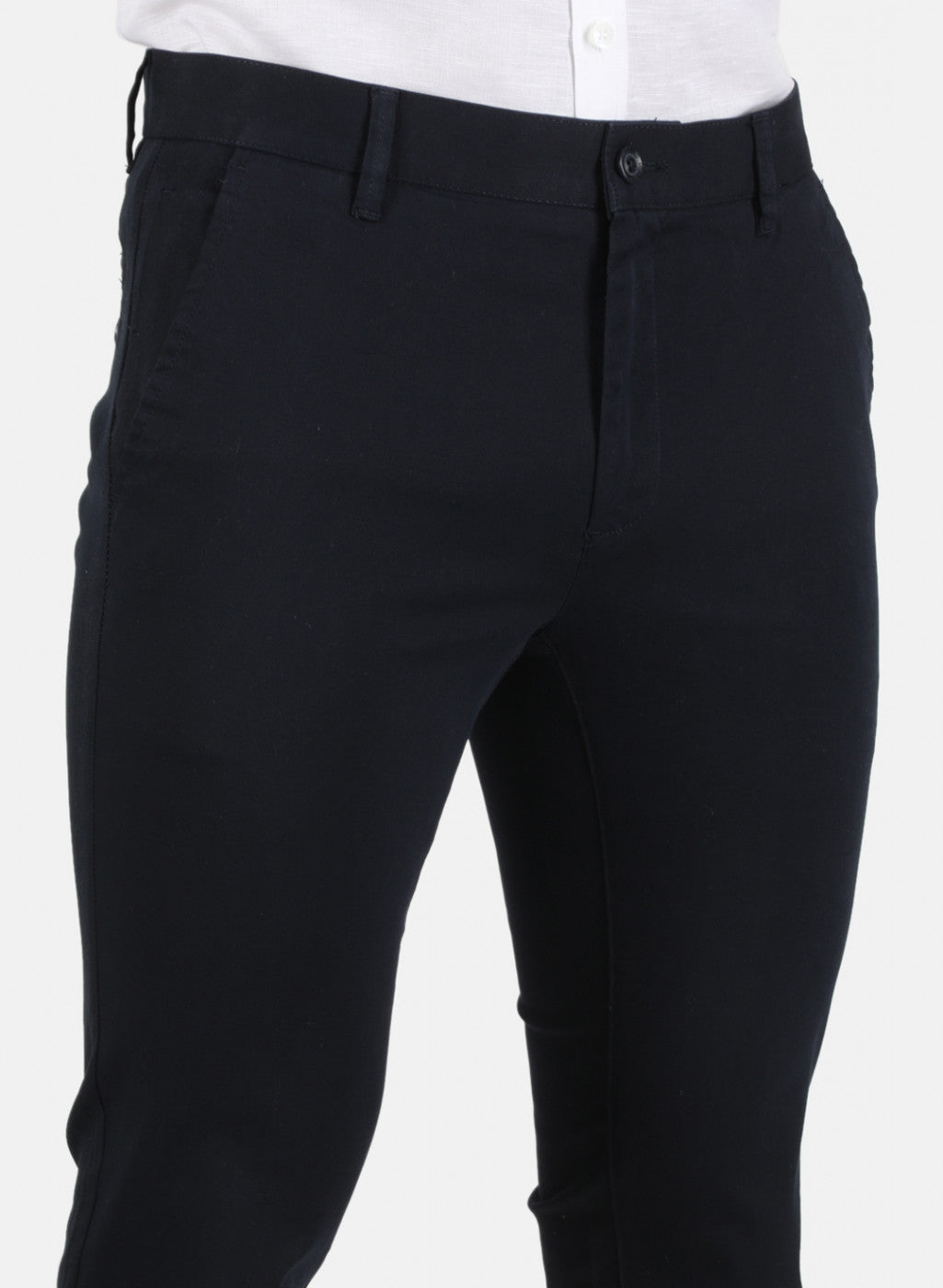 Men Navy Blue Smart Fit Trouser